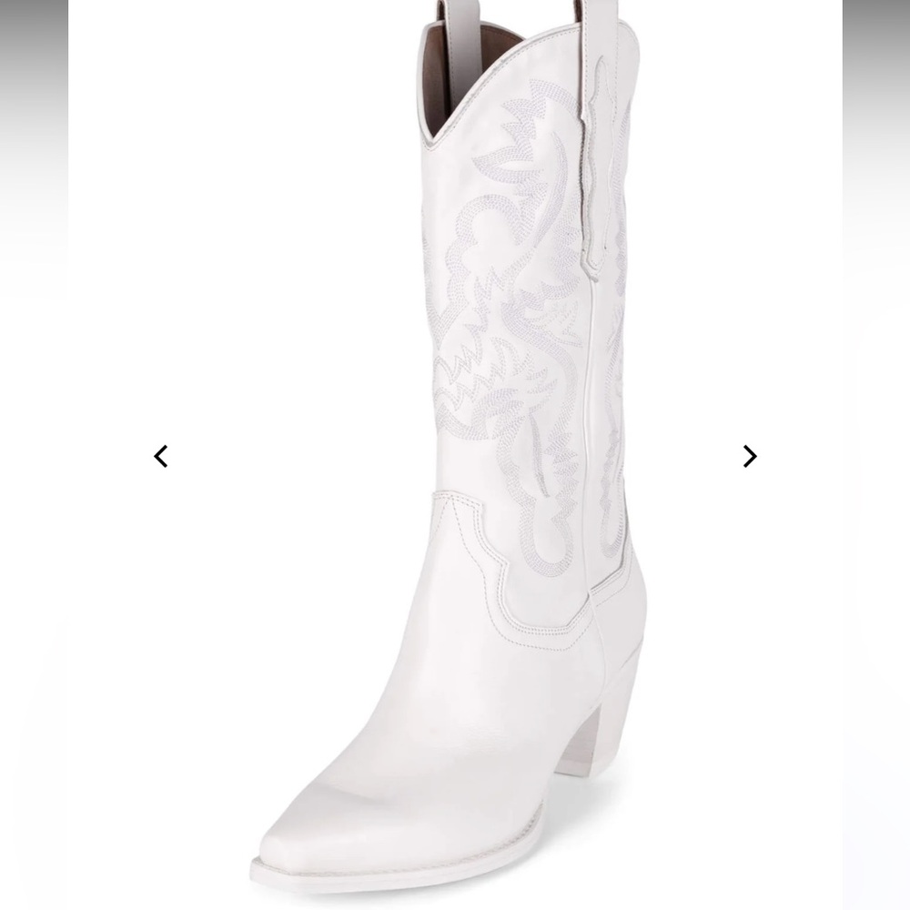 Jeffrey Campbell White Heeled Western Boots